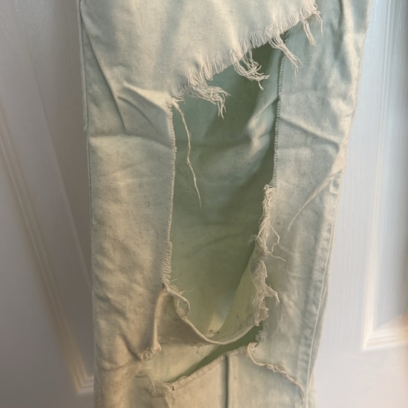 Distressed Mint Green Pants - Picture 2 of 3